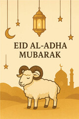 Eid al adha mubarak Greetings Background. abstract Vector Illustration for greeting card, poster and banner.