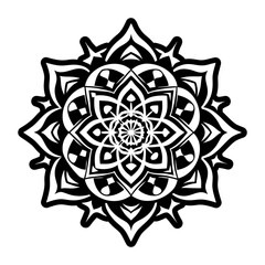 A filled style icon of flower mandala charm