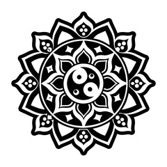 Solid icon depicting harmony mandala artwork