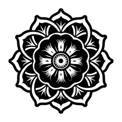 Solid style icon showing flower art