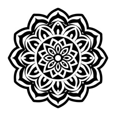 A glyph style icon of mandala artwork