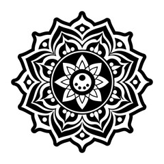 A glyph style icon of samsara mandala