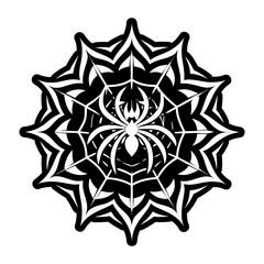 A glyph style icon of spider tattoo