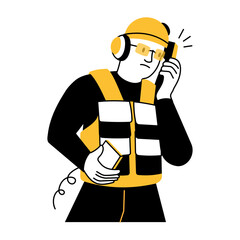 A hand drawn illustration of police call 

