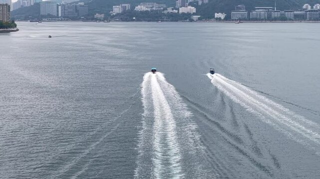 Boats Anchored Calmly in Waters off Wu Kai Sha