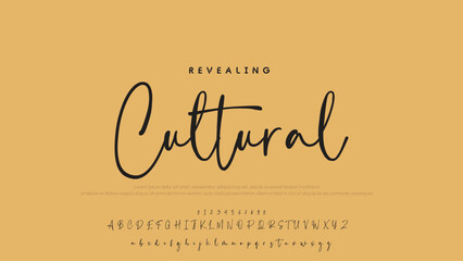 Hand drawn vector alphabet. Modern monoline signature script font. Elegant Signature Font. Best Alphabet Beautiful Calligraphy Signature Font