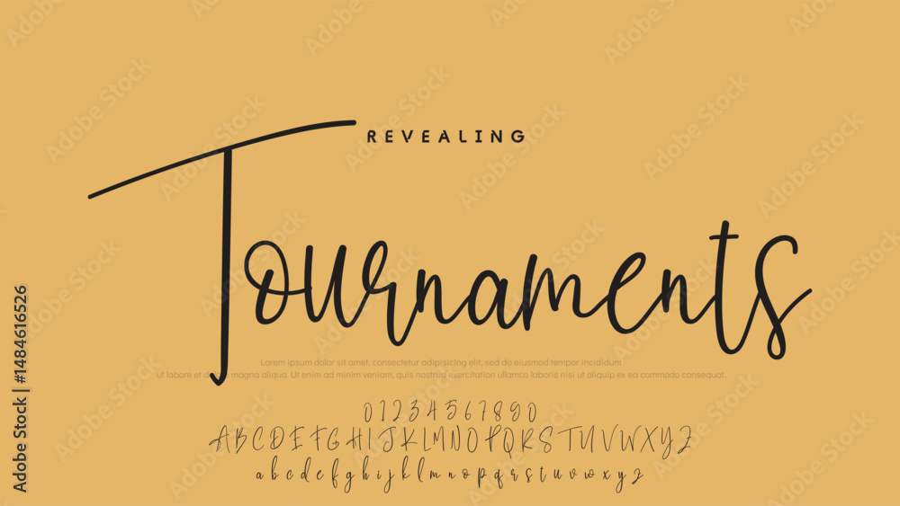 Poster hand drawn vector alphabet. modern monoline signature script font. elegant signature font. best alph