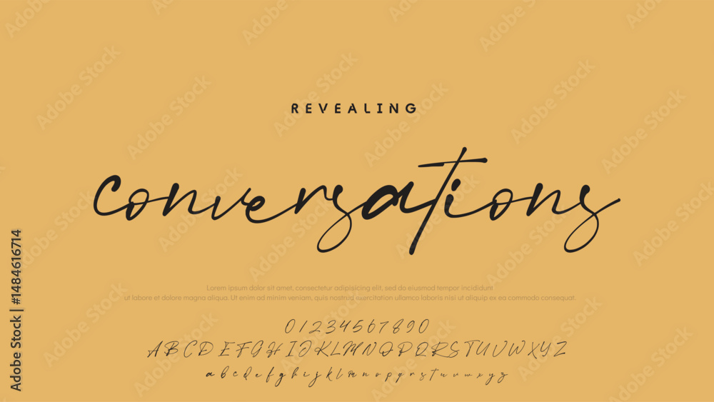 Poster hand drawn vector alphabet. modern monoline signature script font. elegant signature font. best alph