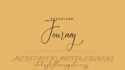 Signature script lettering font.