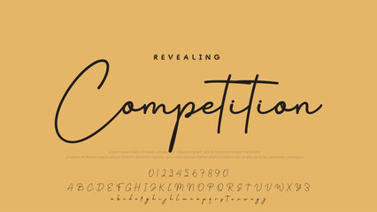 Signature script lettering font.