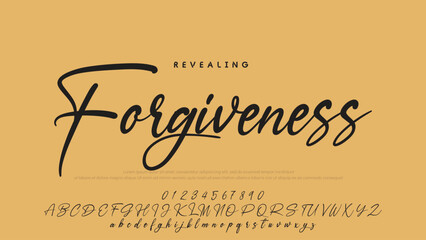 Signature script lettering font.