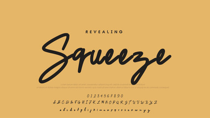 Signature script lettering font.