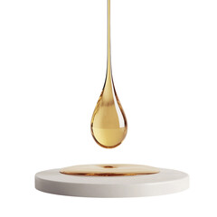 Golden Liquid Droplet Falling onto a Smooth Surface Abstract Texture