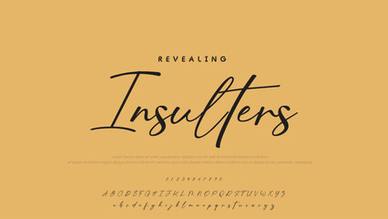 Signature script lettering font.