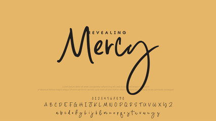Signature script lettering font.