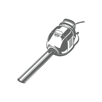 gray chainsaw isolated on white clip art preview