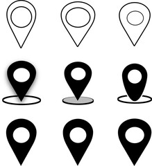 set of map pointers vector illustration