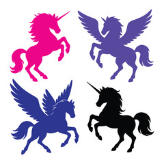 Colorful horses running