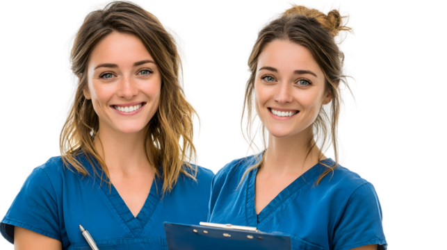 Smiling Female Healthcare Professionals Nurses, Doctors, or Medical Staff