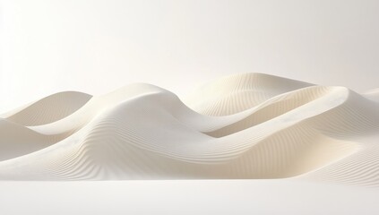 Abstract landscape of flowing, light beige dunes