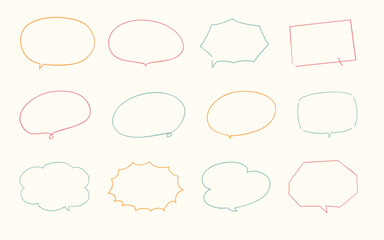 Obraz premium シンプルなふきだしのイラストセット(カラー)