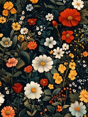 A garden scene full of flowers