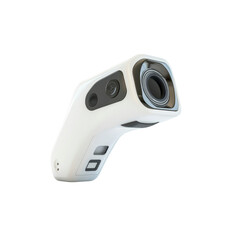 Futuristic White Handheld Camera with Multiple Lenses - 3D Render