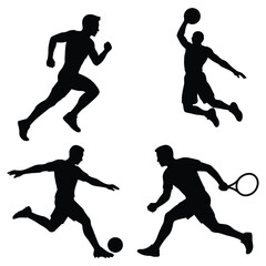 football players silhouettes