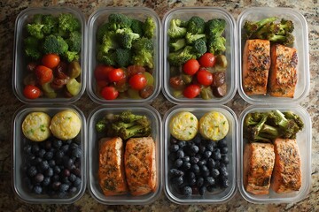 Healthy Meal Prep Containers Filled with Balanced Meals, Fresh Vegetables, and Protein Options for Weekly Planning