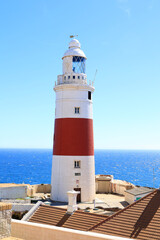 Fototapeta premium Lighthouse on the coast of Gibraltar, Great Britain 