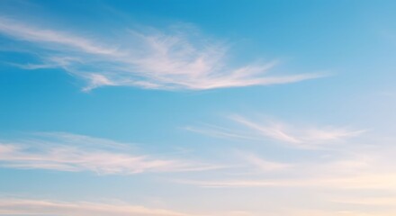 Sky with Wispy Clouds Soft Blue Sky Background