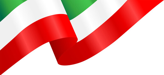 Mexico National Flag Ribbon Corner Border Illustration