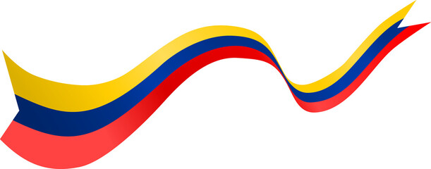 Colombia National Flag Ribbon Corner Border Illustration