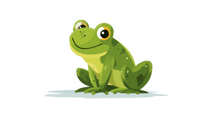 Smiling Frog Illustration: A charming cartoon of a cheerful frog. The image is an illustration perfect for adding a playful touch to any project. 