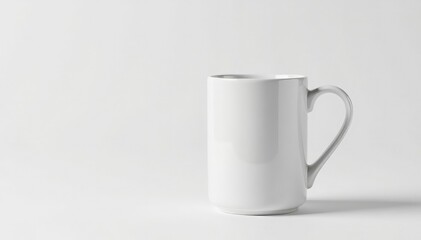 Fototapeta premium Classic white mug, isolated on pure white background, cylindrical, mug, blank