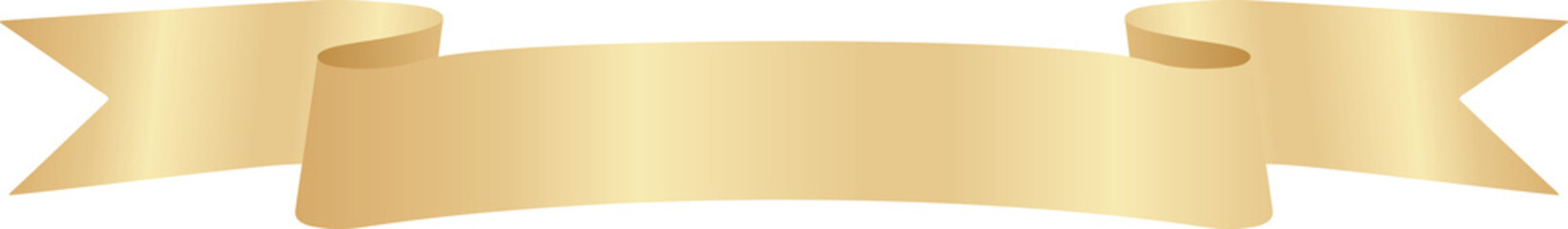 Gold Wavy Ribbon Corner Border Illustration