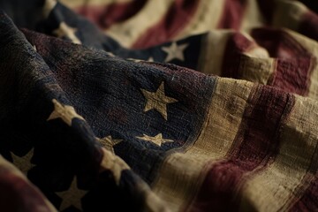 US Background. American Flag Display with Stars and Stripes - Studio Shot