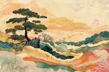 Natto art landscape painting.