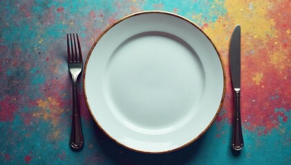 Empty plate with clock, signifying time restriction, clean eating, intermittent fasting
