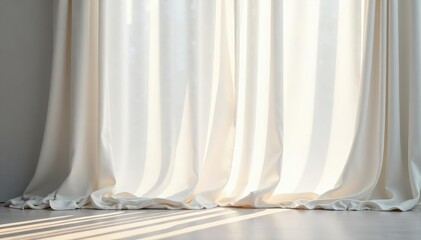 Flowing sheer white curtains, soft light effect , light, window