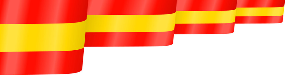 Spanish Flag Wavy Ribbon Corner Border Illustration