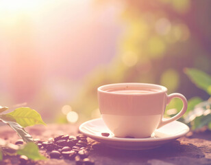 Fototapeta premium Black Coffee on the empty space background.