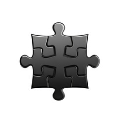 Obraz premium Solving life s puzzles with a simple yet elegant four piece jigsaw of on transparent background