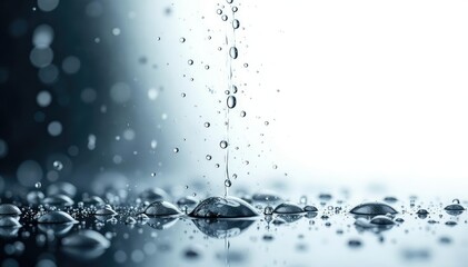 Heavy downpour, isolated droplets on white backdrop , downpour, element
