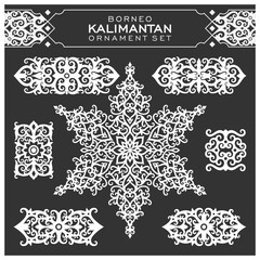 Borneo kalimantan dayak ornament set	