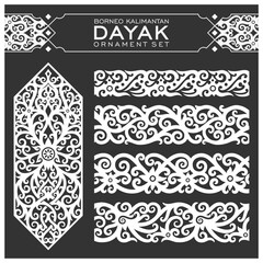 Borneo kalimantan dayak ornament set	