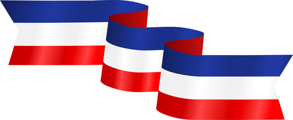 Blue White and Red American Flag Wavy Ribbon Corner Border Illustration