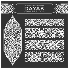 Borneo kalimantan dayak ornament set	