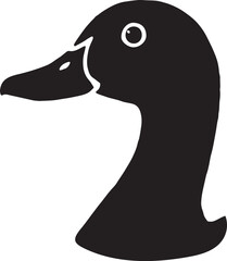 Duck head silhouette vector logo illustration