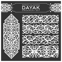 Borneo kalimantan dayak ornament set	